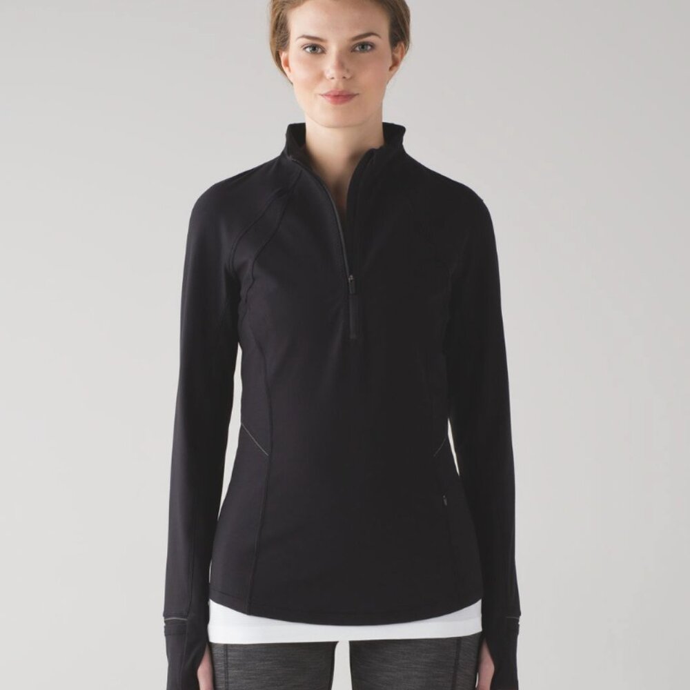 lululemon Fresh Tracks 1/2 Zip - Black Size 8
